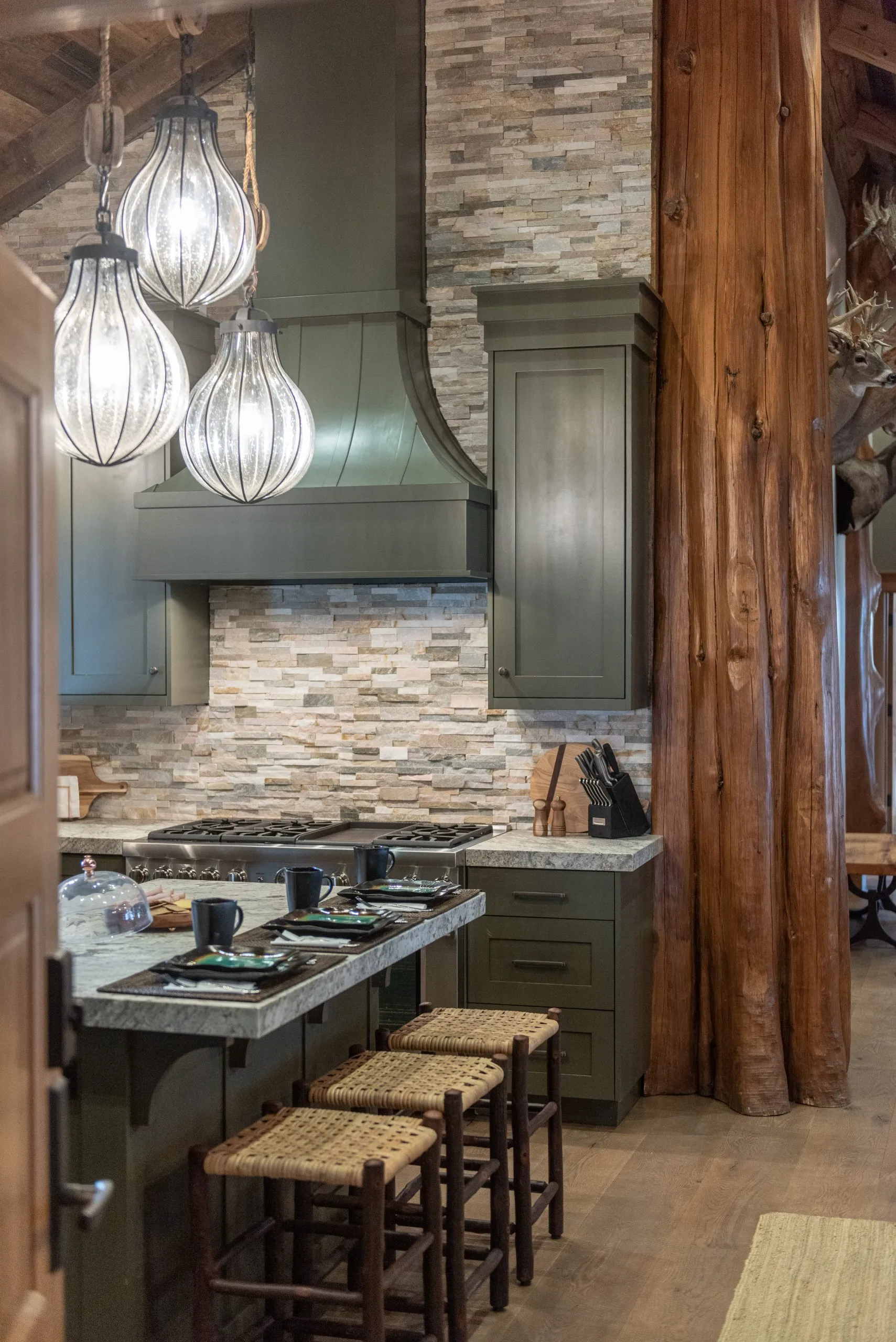 Cabin on the Lake luxury custom home interior design by Interior Concepts Design House