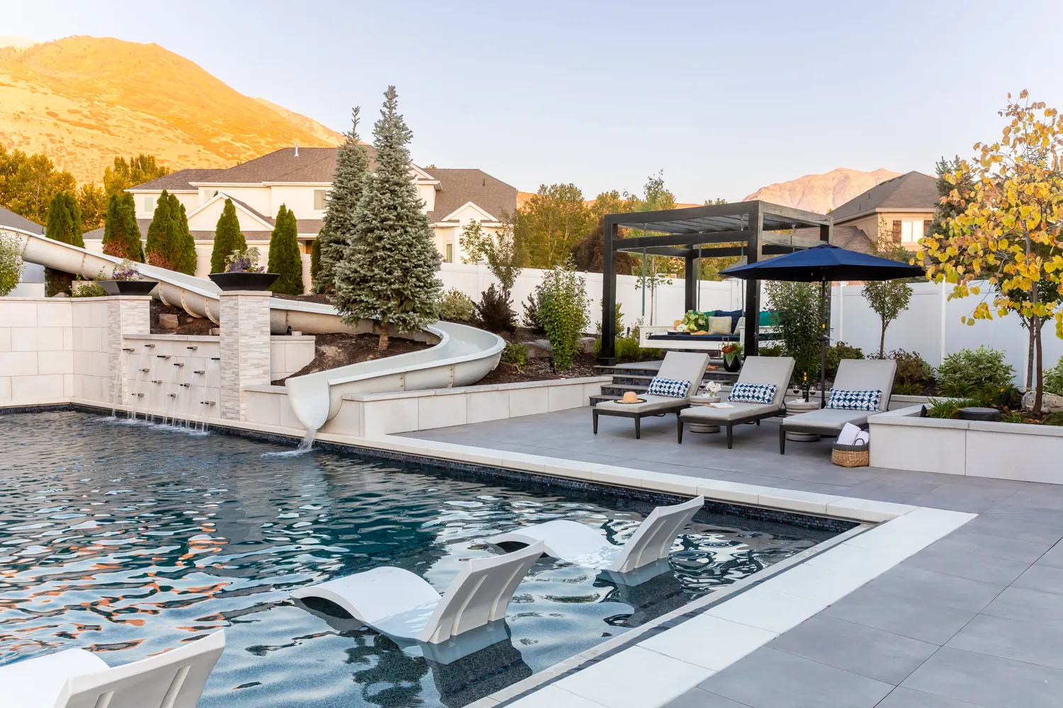 Backyard Paradise custom pool, spa, and outdoor living space designed by Interior Concepts Design House