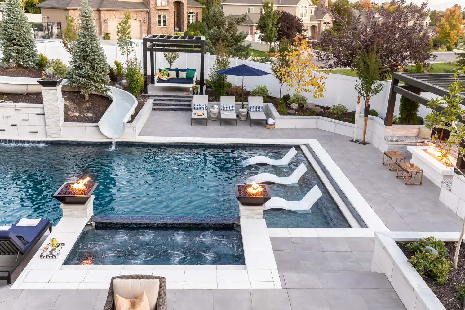 Backyard Paradise custom pool, spa, and outdoor living space designed by Interior Concepts Design House