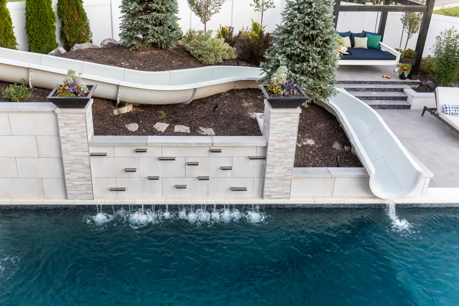 Backyard Paradise custom pool, spa, and outdoor living space designed by Interior Concepts Design House