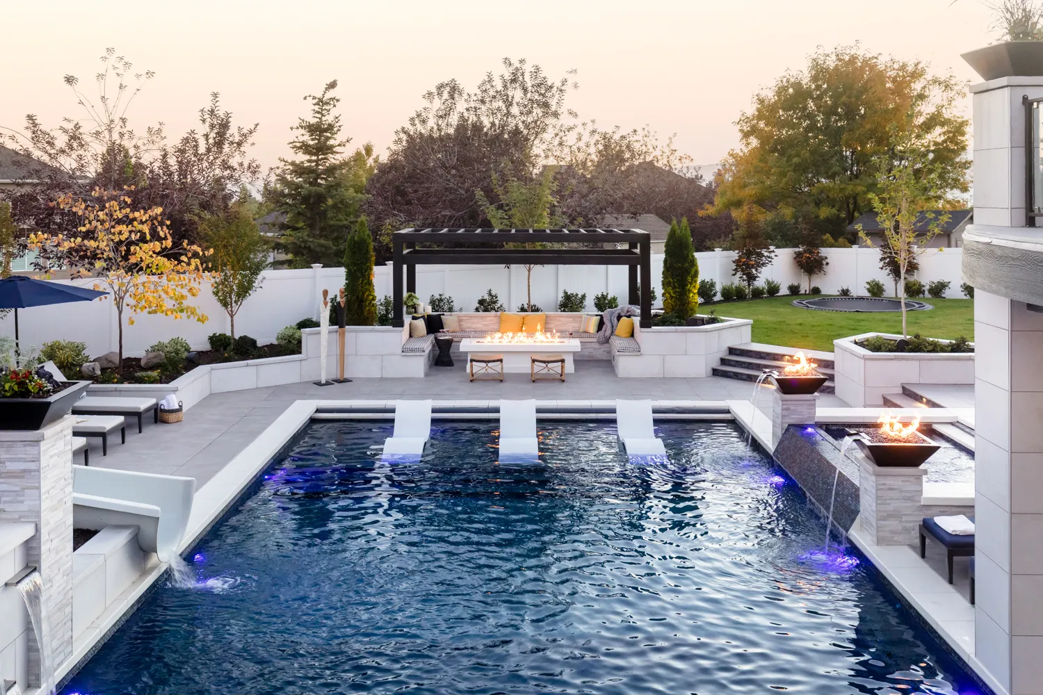 Backyard Paradise custom pool, spa, and outdoor living space designed by Interior Concepts Design House