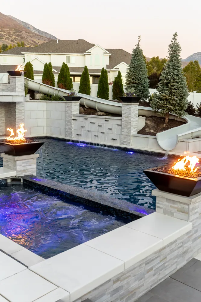 Backyard Paradise custom pool, spa, and outdoor living space designed by Interior Concepts Design House