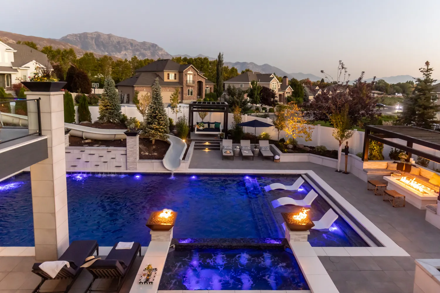Backyard Paradise custom pool, spa, and outdoor living space designed by Interior Concepts Design House
