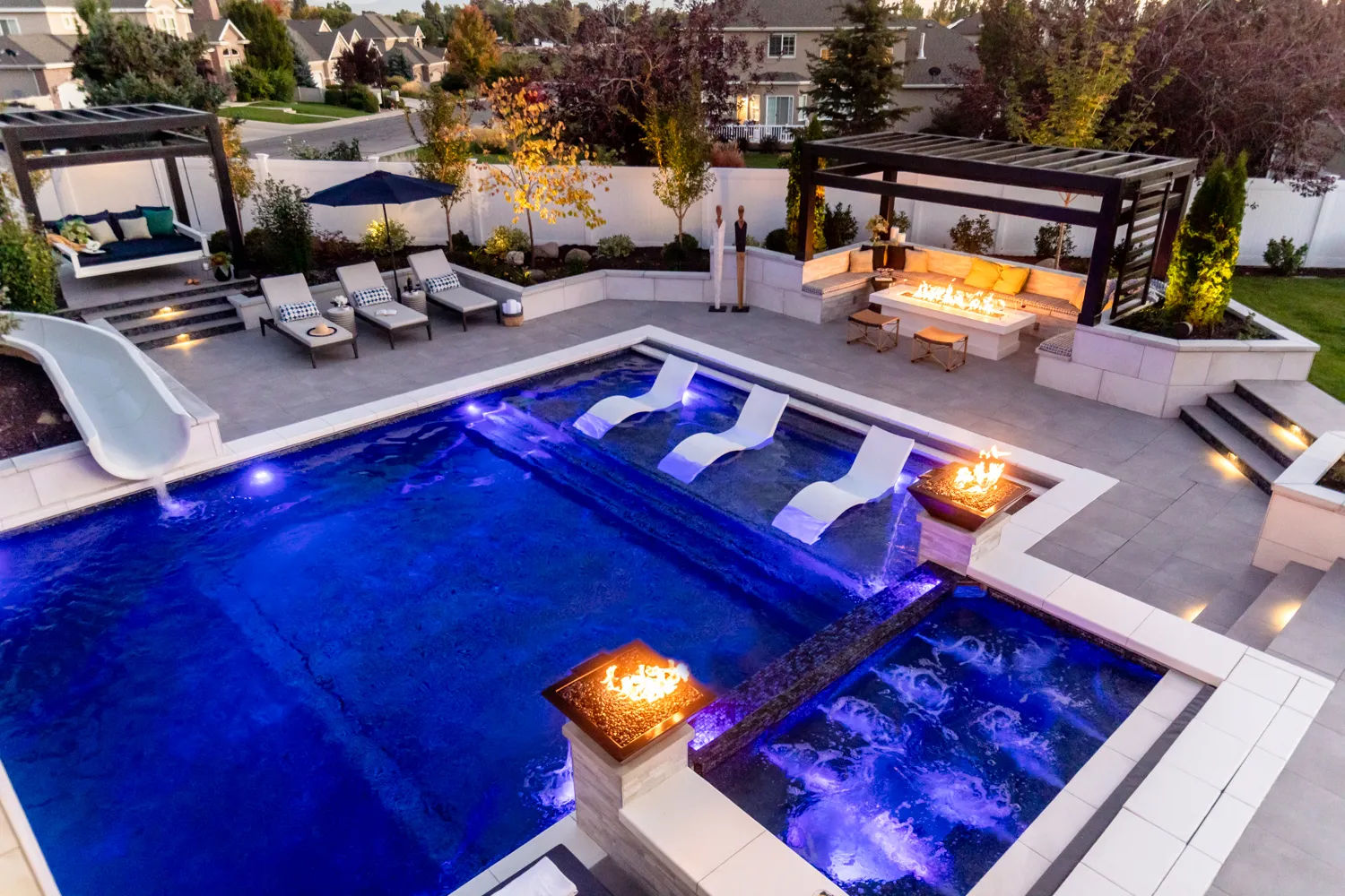 Backyard Paradise custom pool, spa, and outdoor living space designed by Interior Concepts Design House