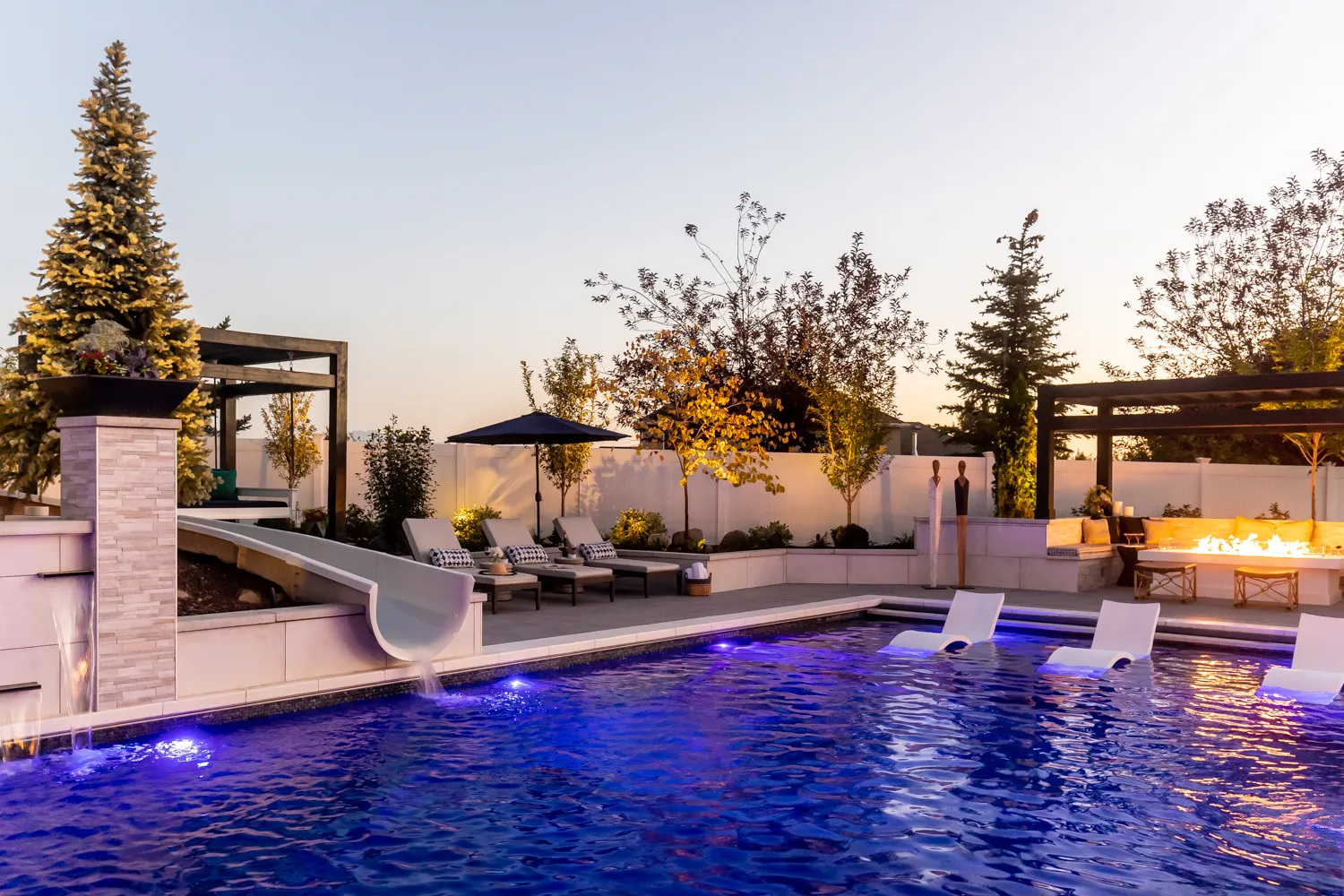 Backyard Paradise custom pool, spa, and outdoor living space designed by Interior Concepts Design House