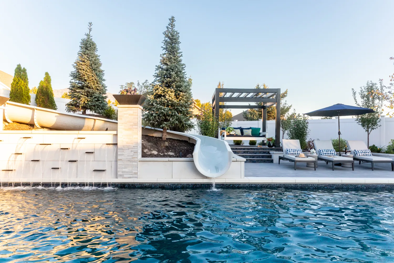Backyard Paradise custom pool, spa, and outdoor living space designed by Interior Concepts Design House
