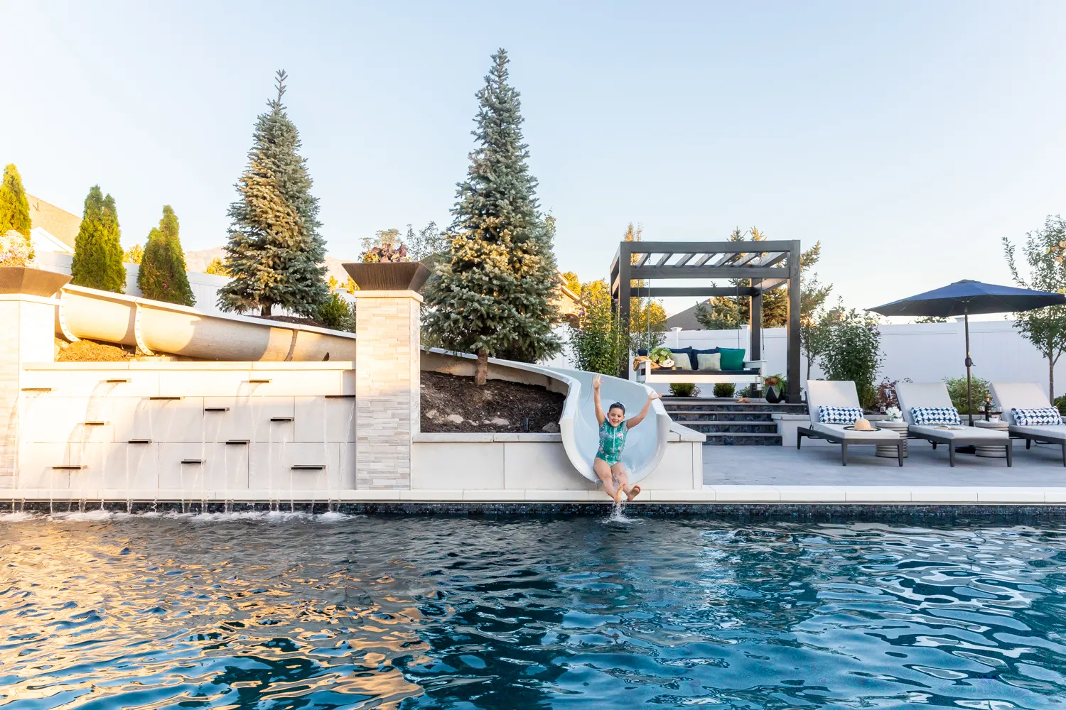 Backyard Paradise custom pool, spa, and outdoor living space designed by Interior Concepts Design House