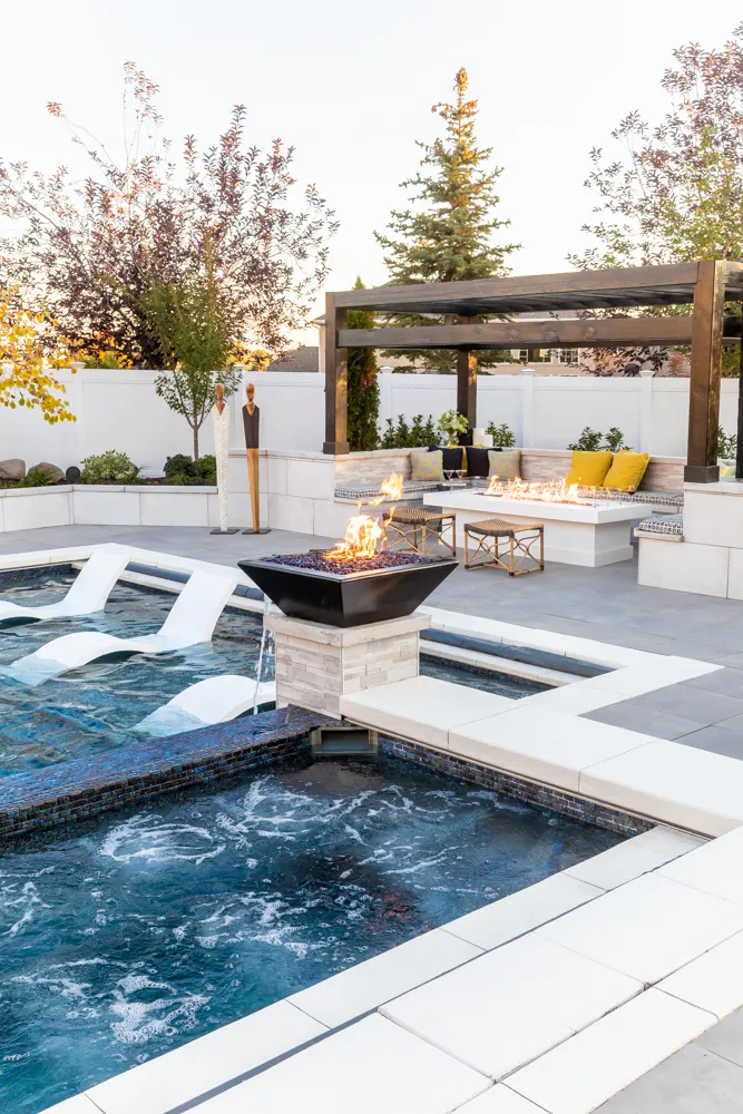Backyard Paradise custom pool, spa, and outdoor living space designed by Interior Concepts Design House
