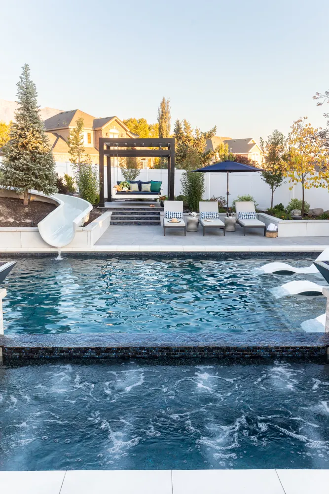 Backyard Paradise custom pool, spa, and outdoor living space designed by Interior Concepts Design House