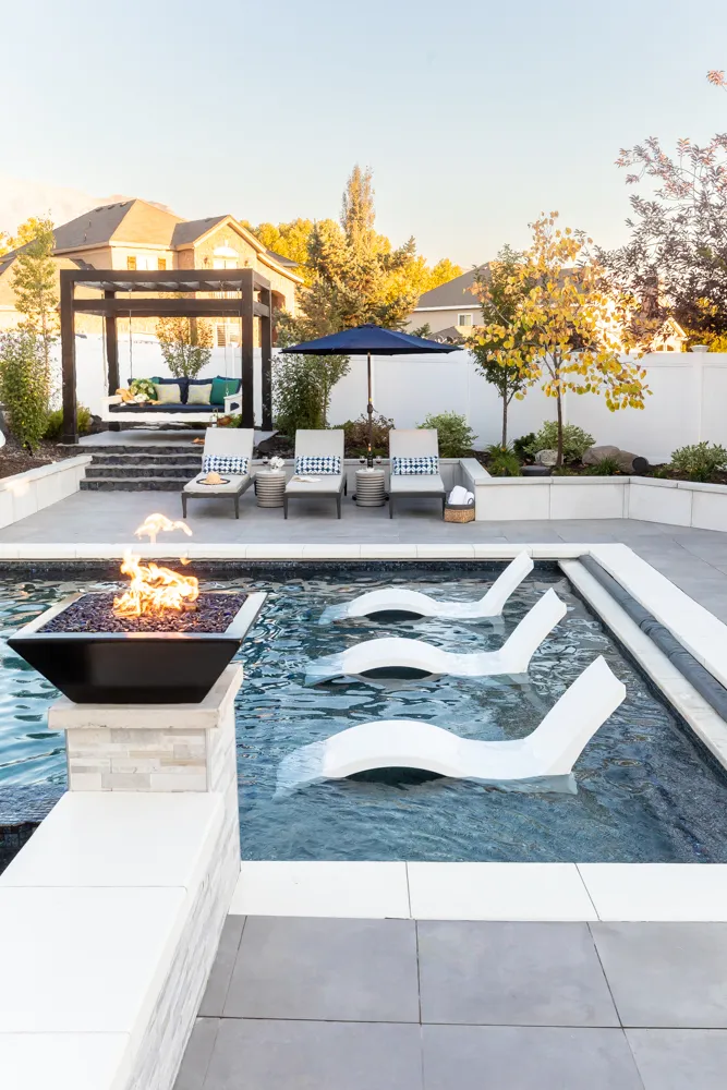 Backyard Paradise custom pool, spa, and outdoor living space designed by Interior Concepts Design House