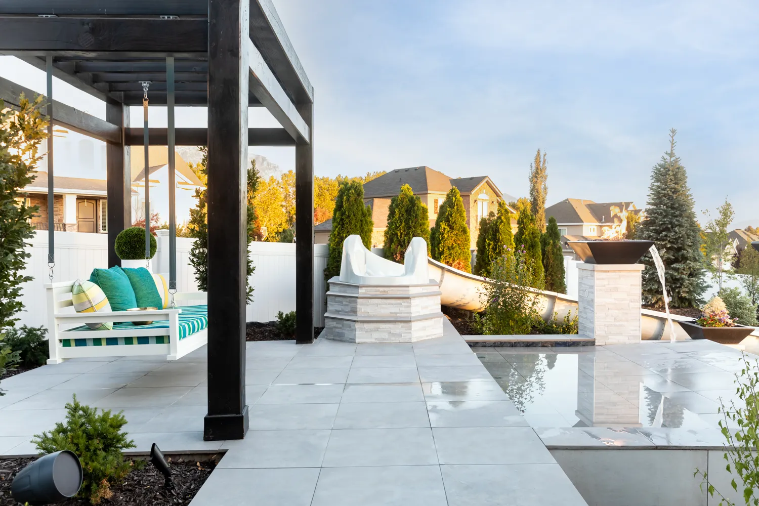 Backyard Paradise custom pool, spa, and outdoor living space designed by Interior Concepts Design House