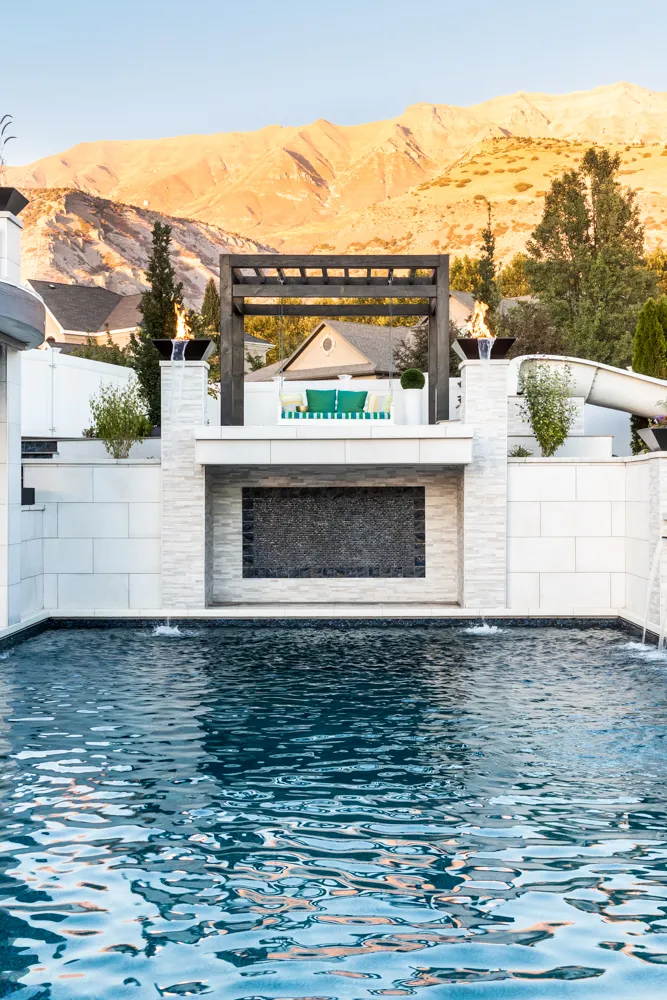 Backyard Paradise custom pool, spa, and outdoor living space designed by Interior Concepts Design House