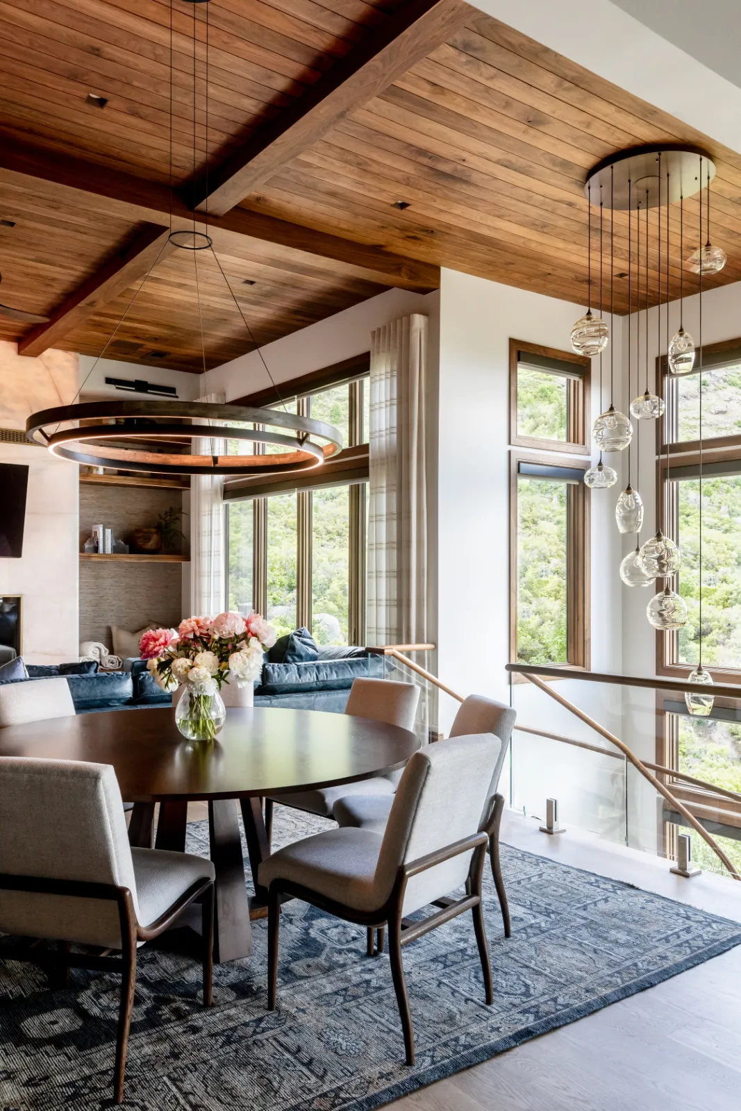 Hidden View custom home dining and living space by Interior Concepts Design House